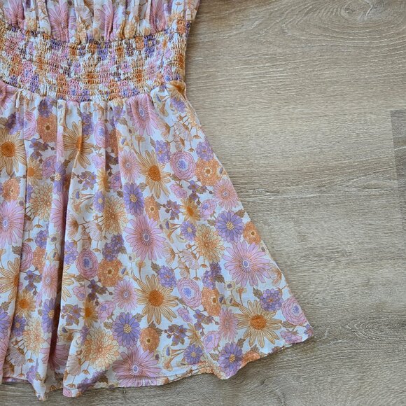 Tularosa Aurora Off-Shoulder Floral Smocked Waist Mini Dress Small NWOT $198 - Picture 9 of 17